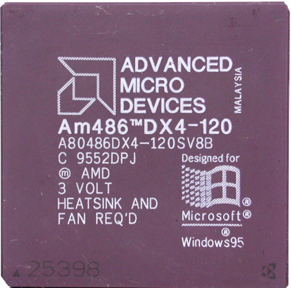 AMD 486 120Mhz... Megahertz.  Yes, computers were slow.