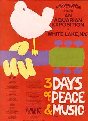 Woodstock happened.  Groovy tunes from 60s man.