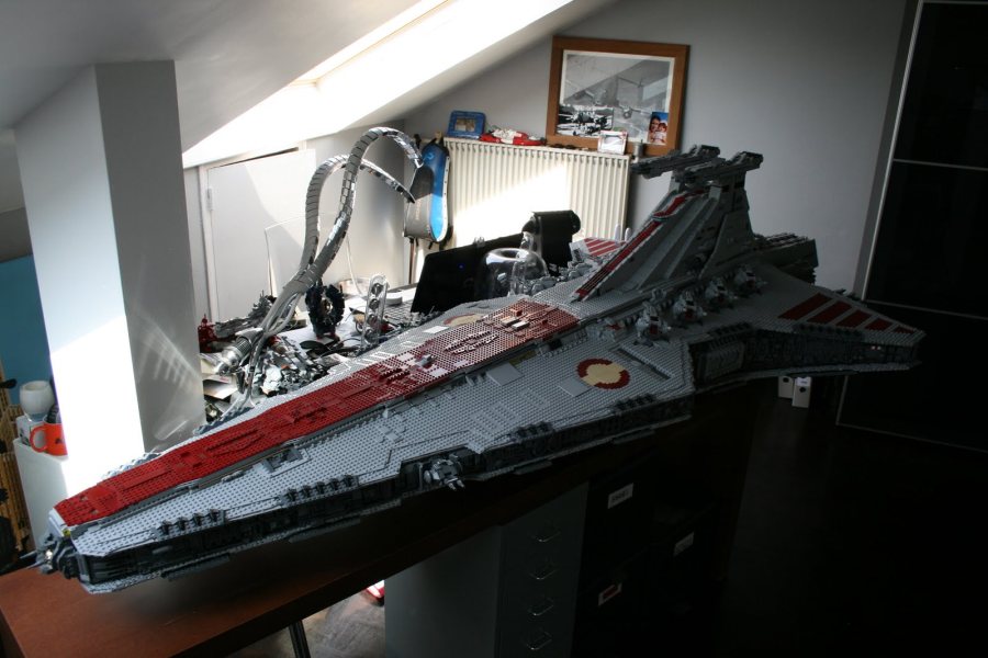 Venator-class Star Destroyer made with Legos.