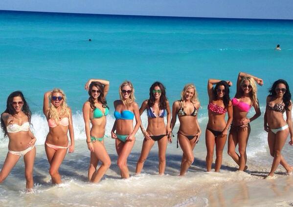 Dallas Cowboy Cheerleaders on the Beach