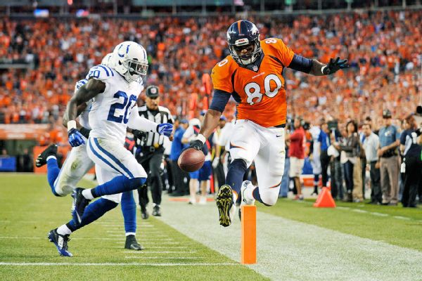 Payton Manning and Julius Thomas pictured owned the Colts.