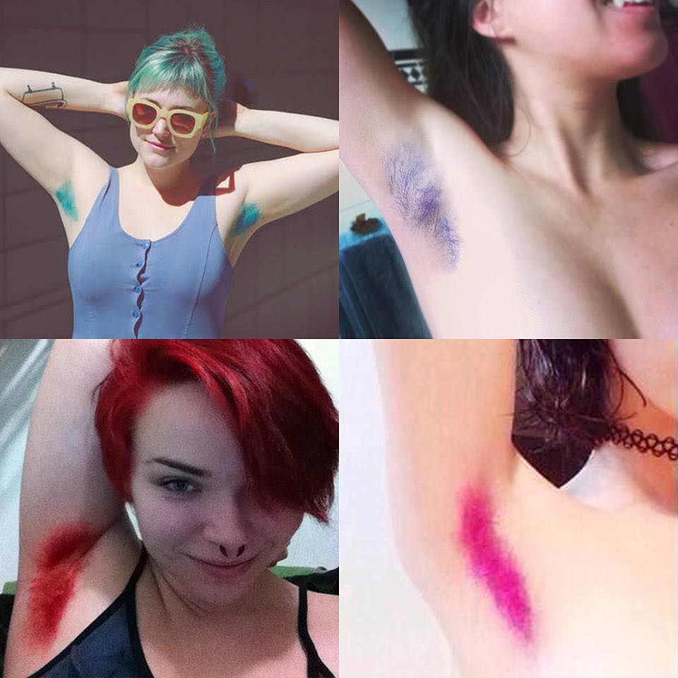 Colored Armpit Hair.   Lets hope this does not catch on here in the US.
