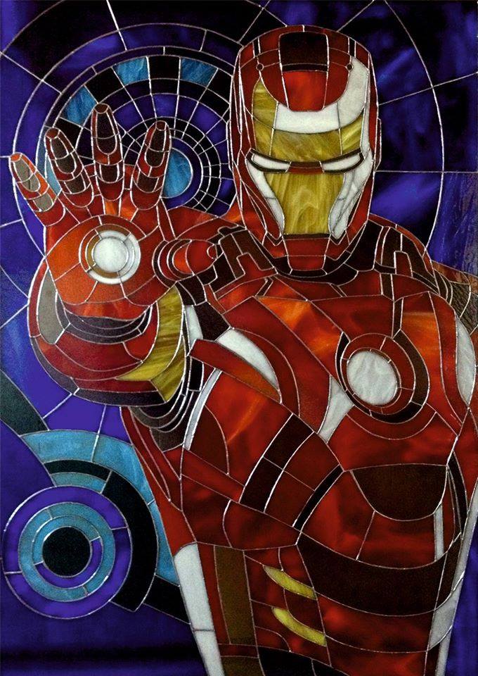 iron man stained glass