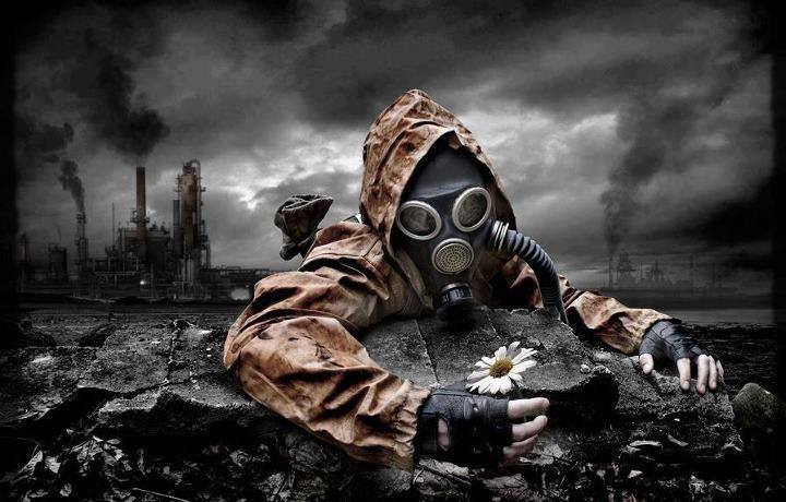gas mask apocalypse flower