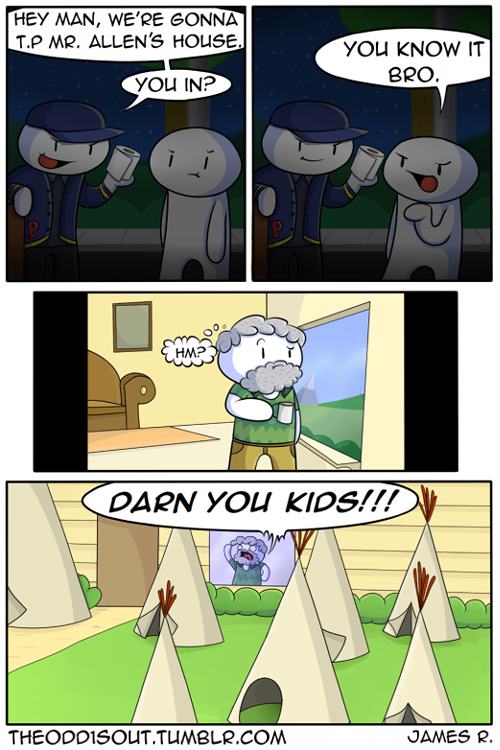 ginger's bread house theodd1sout - Hey Man, We'Re Gonna T.P Mr. Allen'S House. You Know It Bro. You In? Darn You Kids!!! Theoddisout.Tumblr.Com James R.