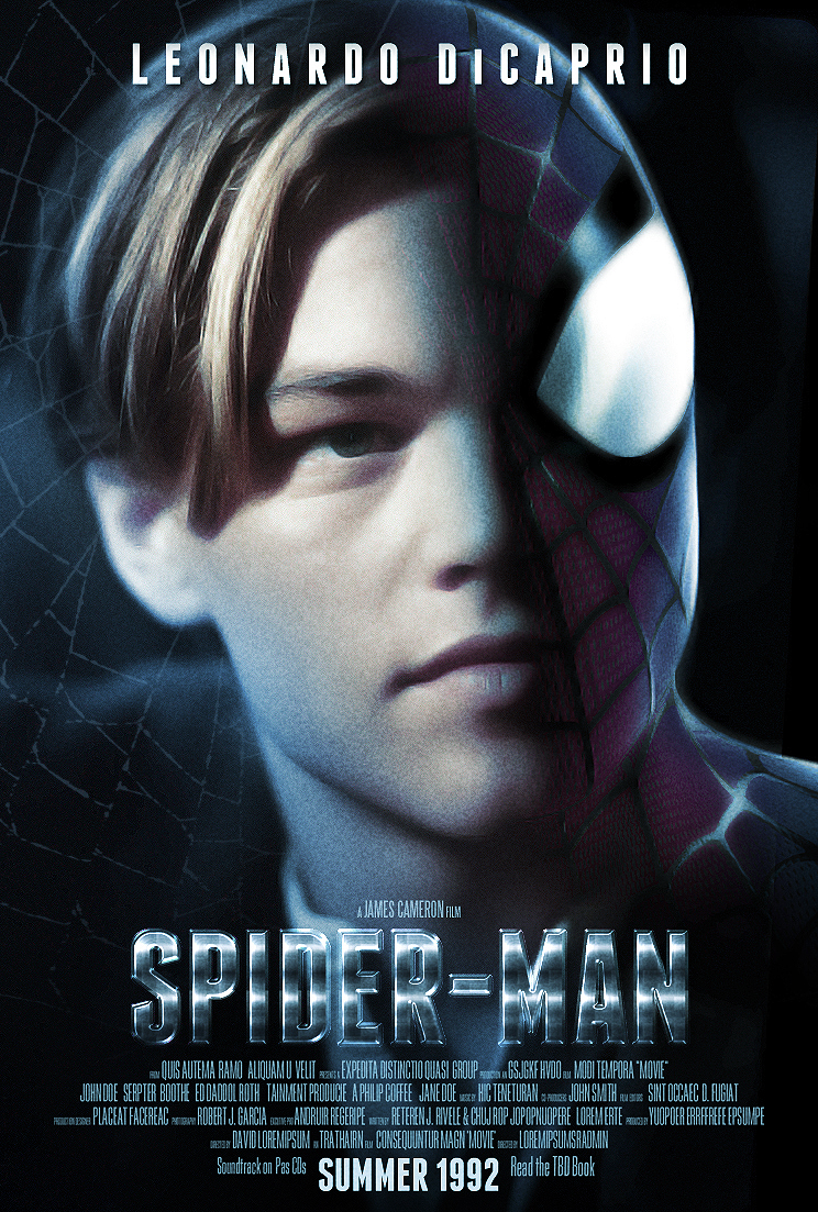 Guy makes fake posters for movies...

http://glowinggaslight.blogspot.com/2011/10/spider-man-film-by-james-cameron.html