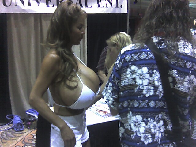 Largest breasts in the world. I took this at strippers convention.