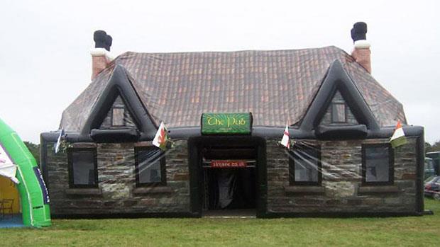 Price:12,000If you find your ability to drink socially hampered by the woman you love, Measuring 40 x 19 x 22-feet, the pub can be inflated in about 10 minutes using the two included pumps, letting you and 30 of your closest drinking buddies gather round for a few rounds.