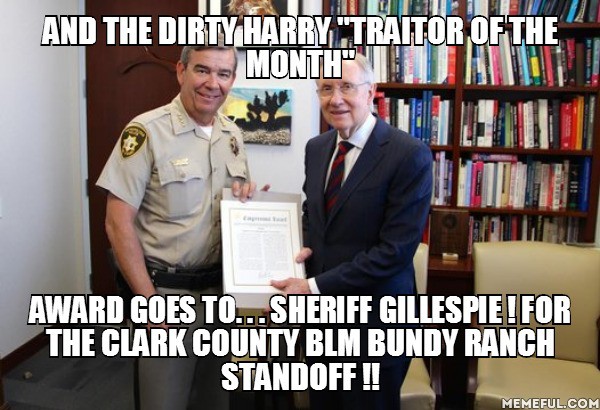 Sheriff Gillespie, for not protecting the lives, liberty and property of Clark County