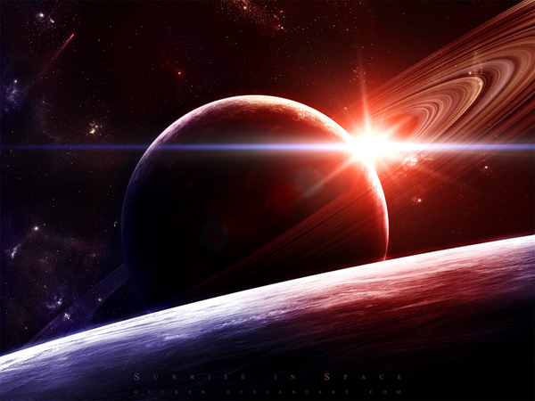 The sun Behind Saturn