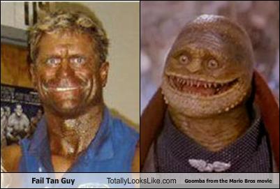 Epic Tan fail Guy looks like Goomba from the Mario Bros. Movie ...THE END