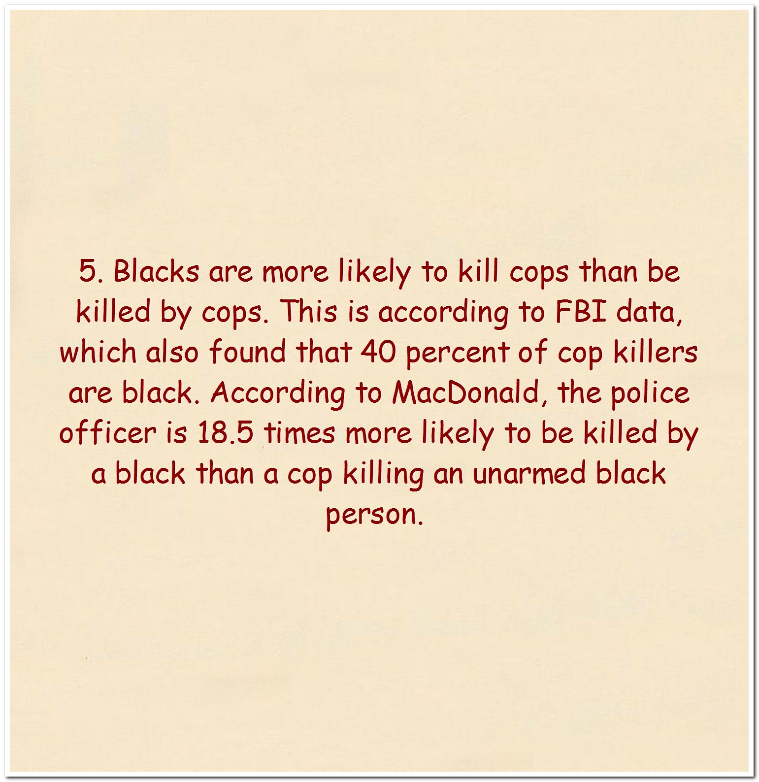 About Cops Killing Blacks