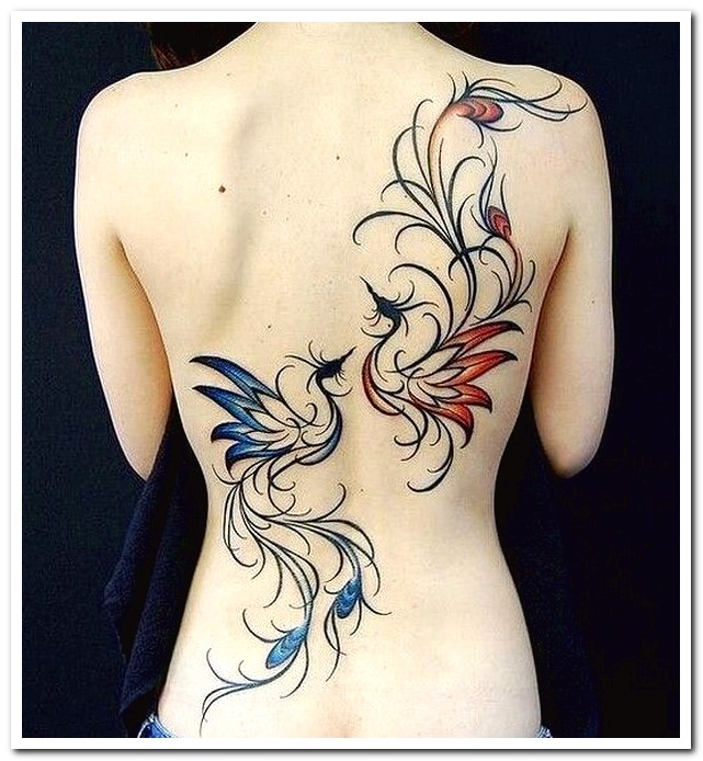 shoulder phoenix lace tattoo