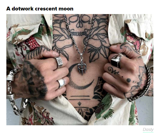 tattoo - A dotwork crescent moon Dasly