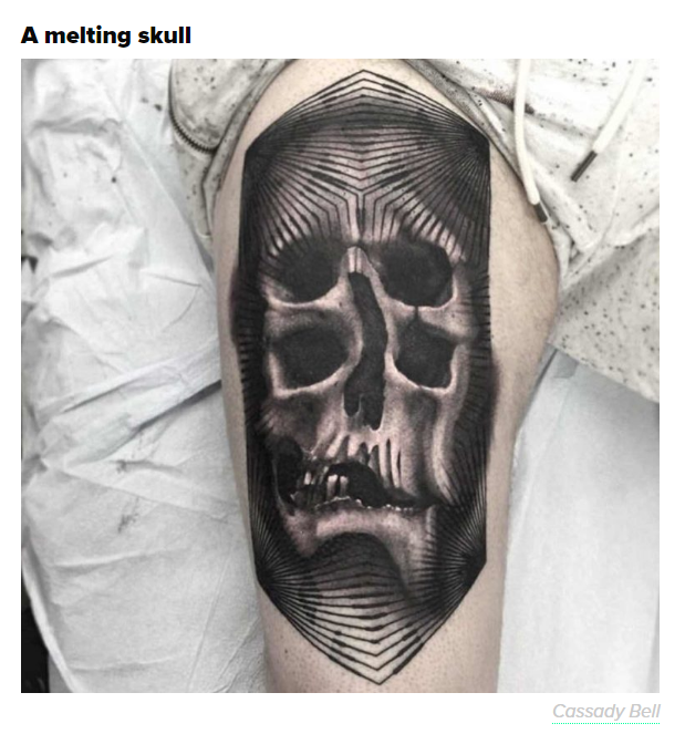 shoulder - A melting skull Cassady Bell