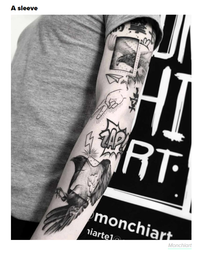 temporary tattoo - A sleeve monchiart niartel Manchant