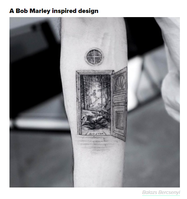 three little birds on a doorstep tattoo - A Bob Marley inspired design Balazs Bercseny