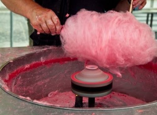      The machine-spun cotton candy machine was invented by William Morrison, a dentist