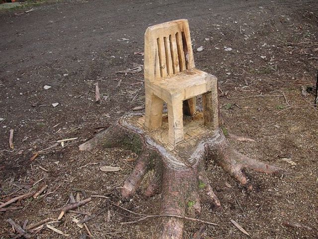  a master's chair sculpted out of wood