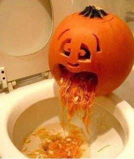 pumpkin puking on you.