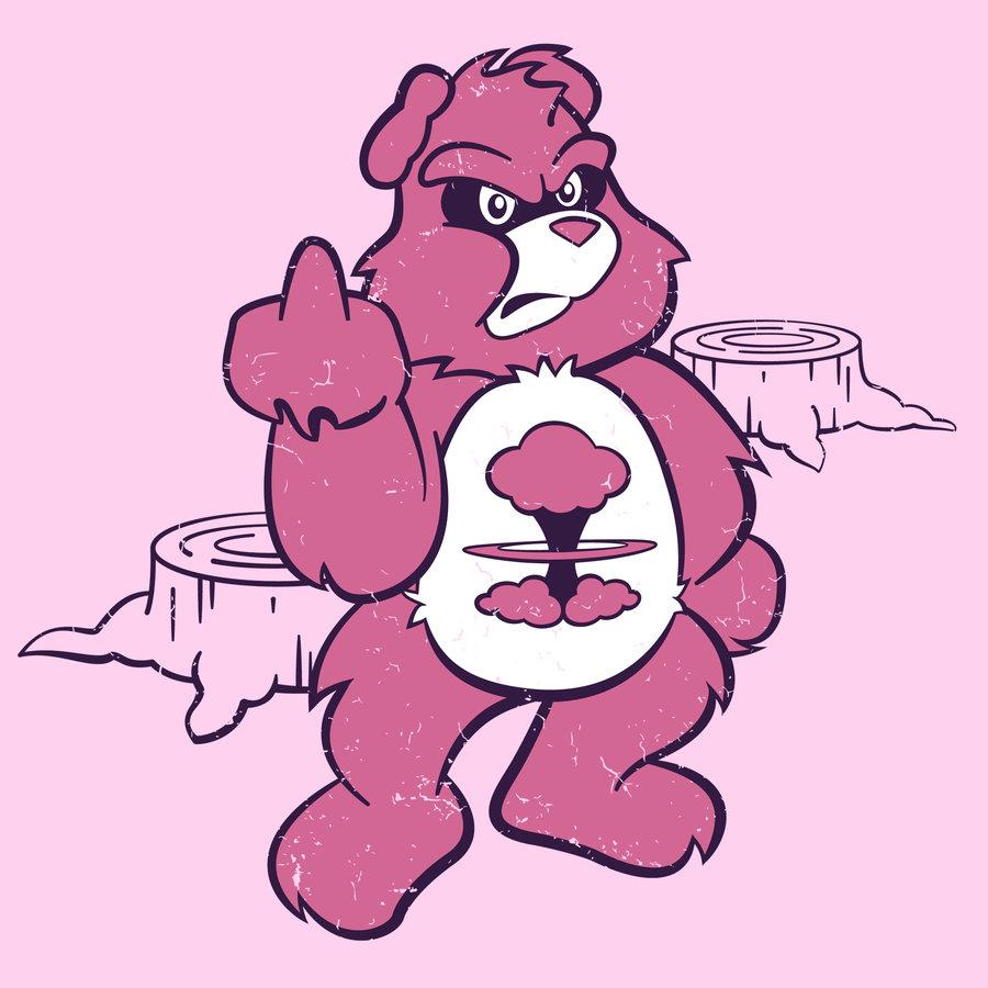 одноразка don t care bear. Don't care bear. Don t bear. медведь гризли злой. Bear left знак.