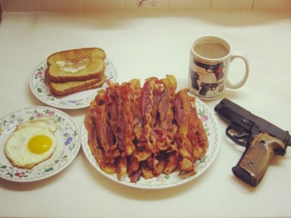 funny american breakfast gun