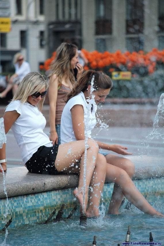 girls getting wet