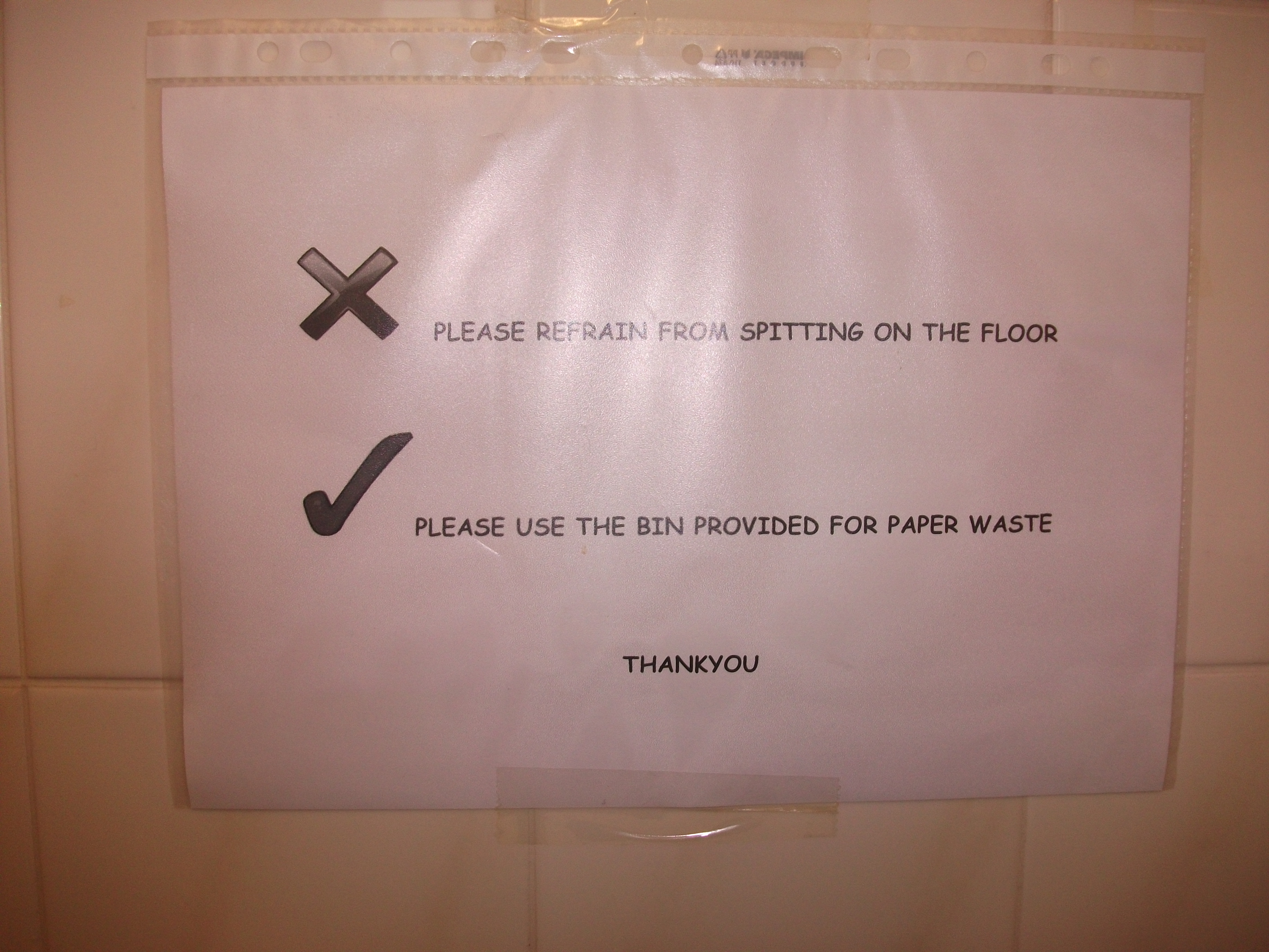 Soon after the local gypsy camp moved in, this sign appeared randomly in the nearby public toilet. 
