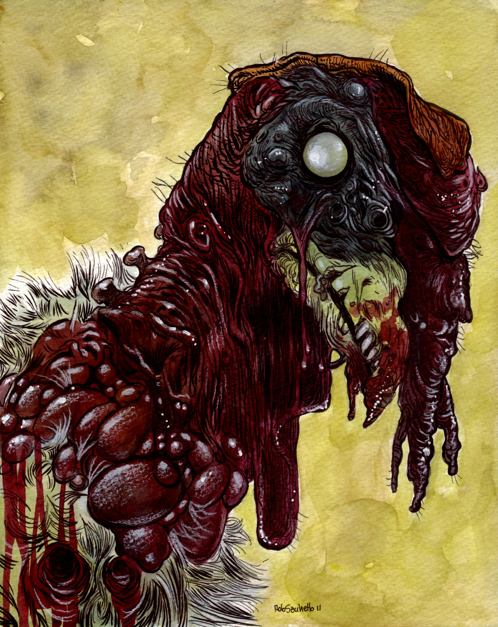 Hey everyone, I just wanted to wish you all a Happy Thanksgiving with one of the many zombified animals that I draw from my Zombie Daily site. I give to you the seldom seen Zombie Turkey! Have a great holiday!