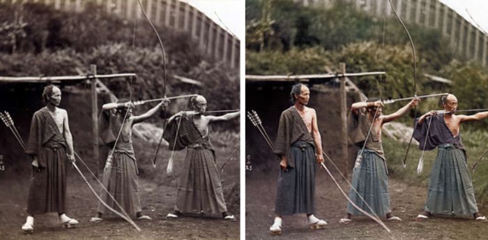 Three Archers, Japan, ca. 1860-1900
