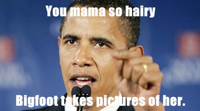 yo mamma - You mama so hairy Bigfoot t kes picures of her.