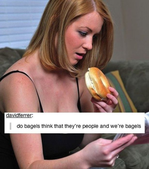 tumblr - blond - davidferrer do bagels think that they're people and we're bagels