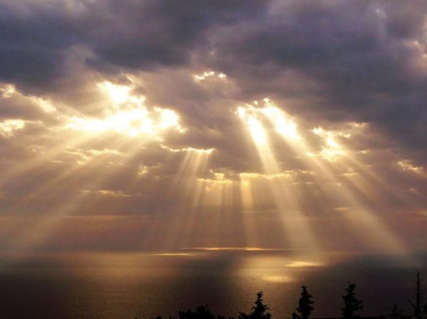 Crepuscular Rays: Rays of sunlight coming from a certain point in the sky. Also known as God's rays.