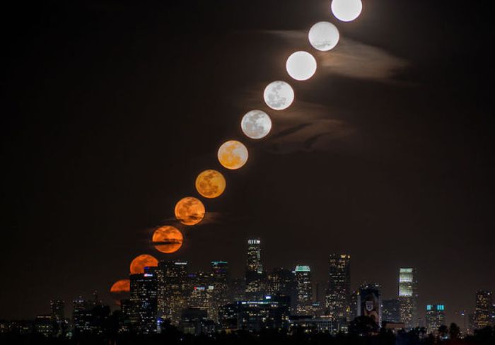 Moonrise Time-Lapse Over LA