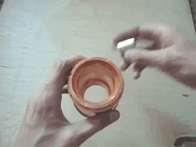 A magnet falls through a copper pipe