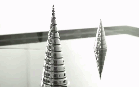 Ferrofluid forming into Christmas trees