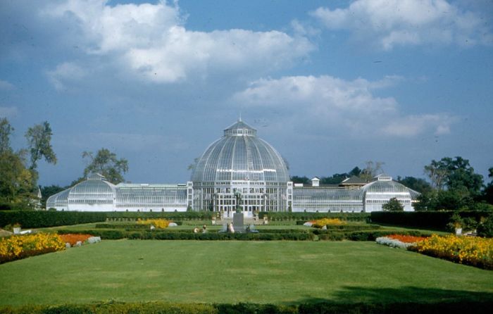 Belle Isle ConservatoryAnother of Detroit's great parks is Belle Isle. Here is one of the many places on the island, the Conservatory. It originated during WW2, when the Queen of England sent a collection of rare and unique orchids to the US for safekeeping from the German air raids.