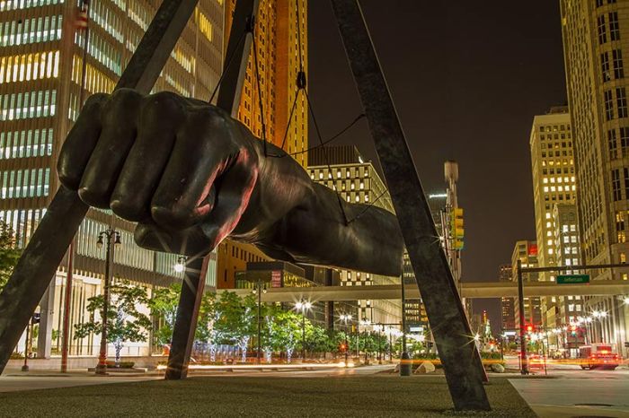 The FistBecause of his efforts to fight Jim Crow laws, and his monumental status as one of the first black sports heroes in america, Joe Louis received the honor of this monument to his impact in and out of the boxing ring.