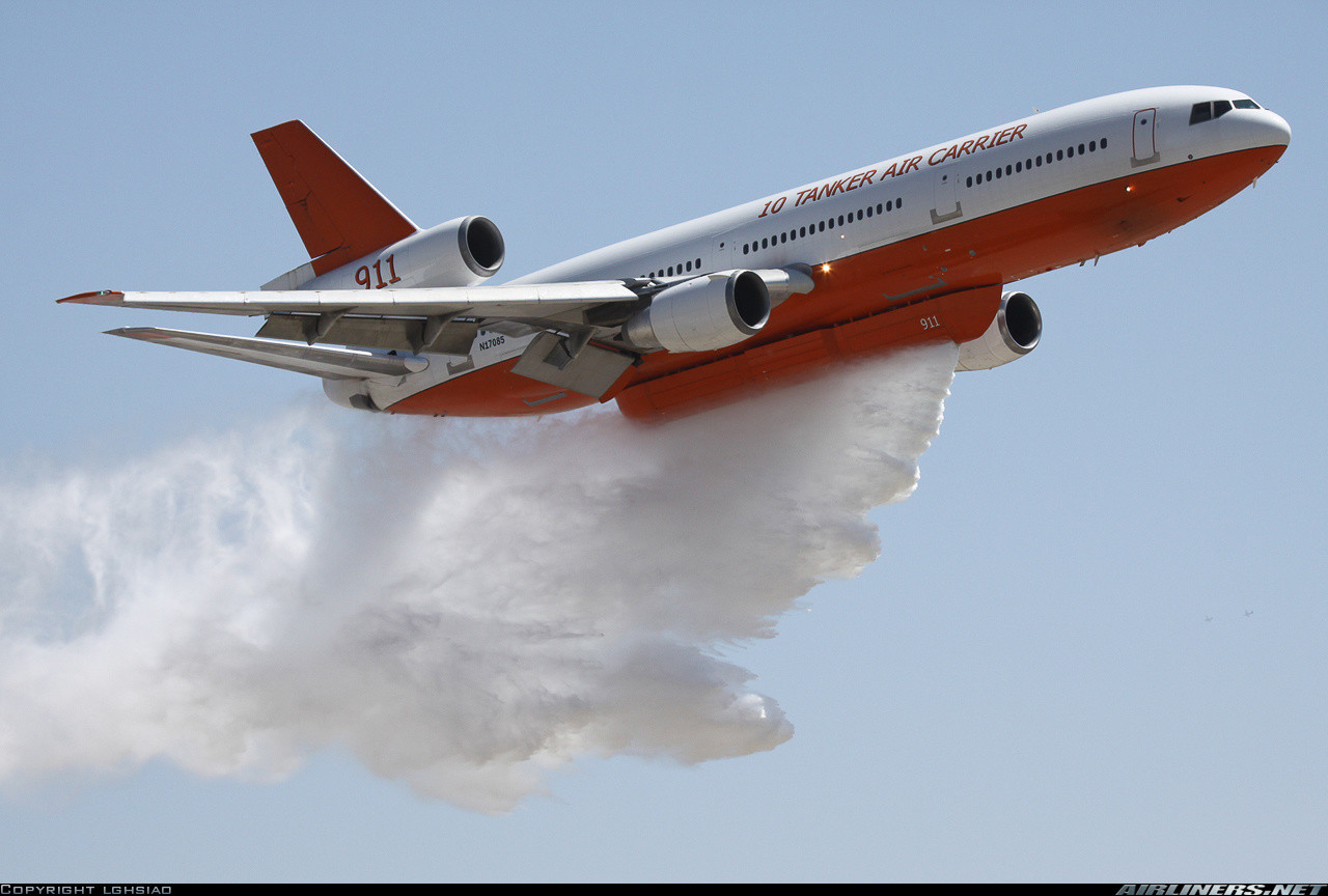 DC-10 firefighting air tanker, capable of dropping 12,000 gallons of water in 8 seconds