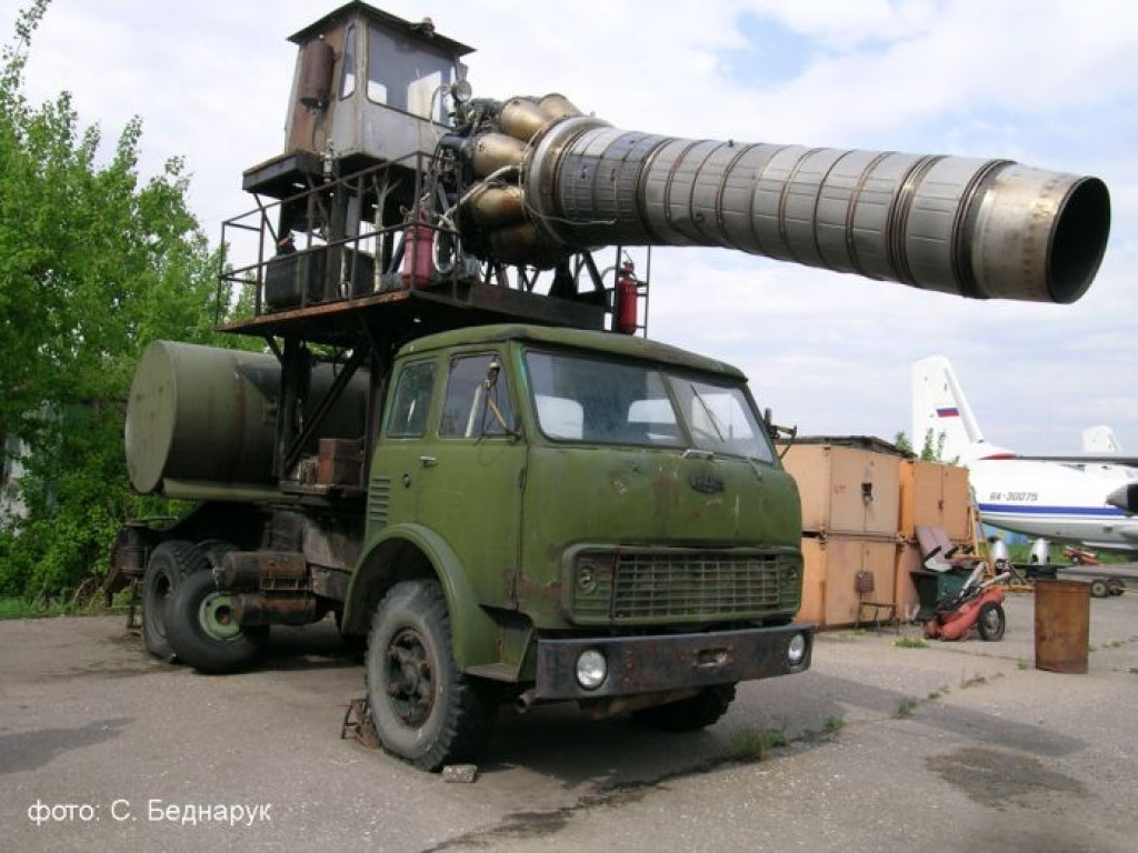 Retired Soviet runway cleaning truck. An Engine from a Mig 15 blows debris and snow off runways so theyre safe for fast jets