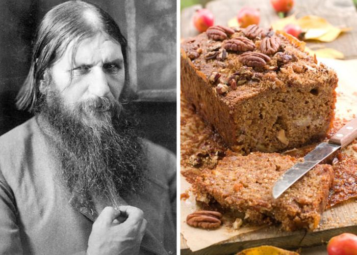 Rasputin Honeyed cake, black bread, Russian hors doeuvres and Madeira wine.