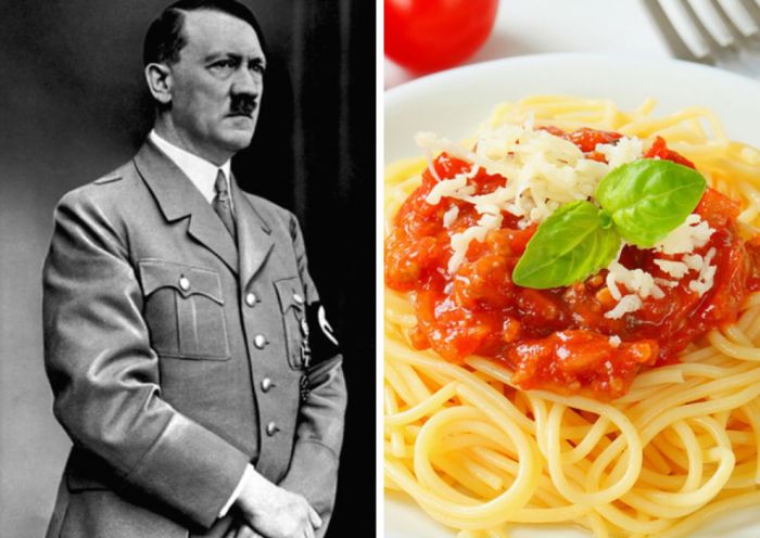 Adolf Hitler Spaghetti with a light sauce.