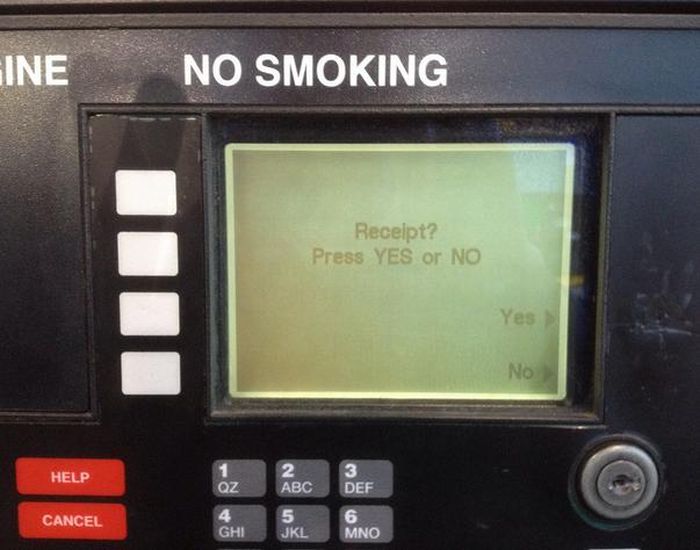 multimedia - Eine No Smoking Recelpt? Press Yes or No Yes No Help 3 Qz Abc Def Cancel Ghi Jkl Mno