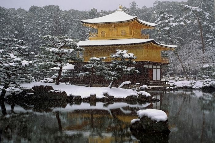 The Temple of the Golden Pavilion in Kyoto, Japan