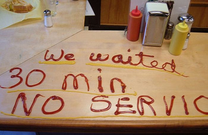 order at the counter sign - We waited 30 min No Servic