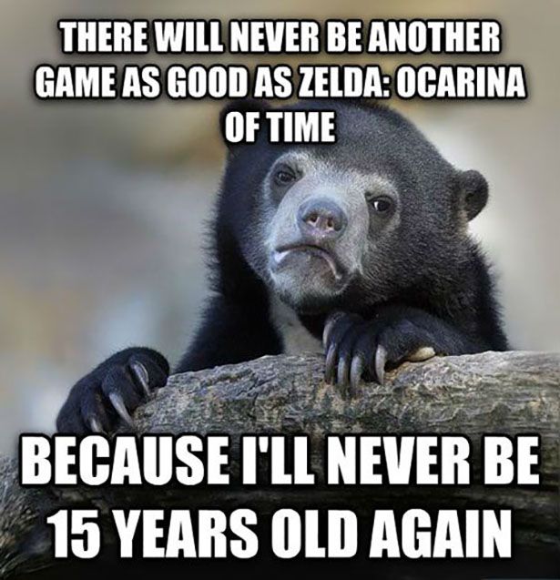 memes - st. james's gate brewery - There Will Never Be Another Game As Good As Zelda Ocarina Of Time Because I'Ll Never Be 15 Years Old Again