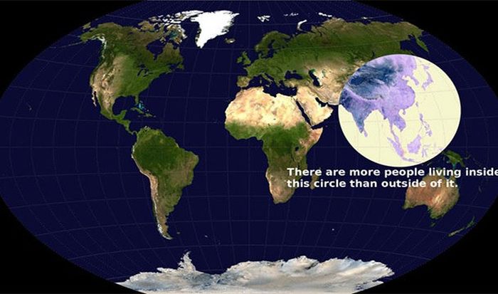 It may not come as a surprise but more people live inside the circle than outside of it