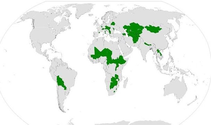 These are all the landlocked nations of the world