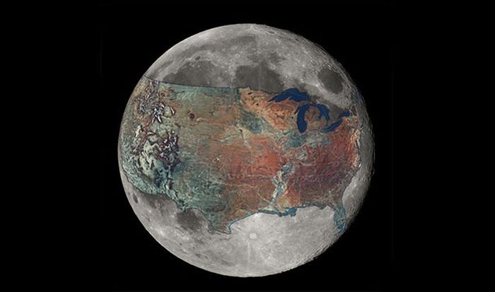 And this is the United States on the moon