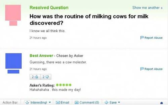 Funny, Silly, And Dumb Yahoo Answers